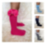 Baby and girls knee high Spanish socks with velvet bows