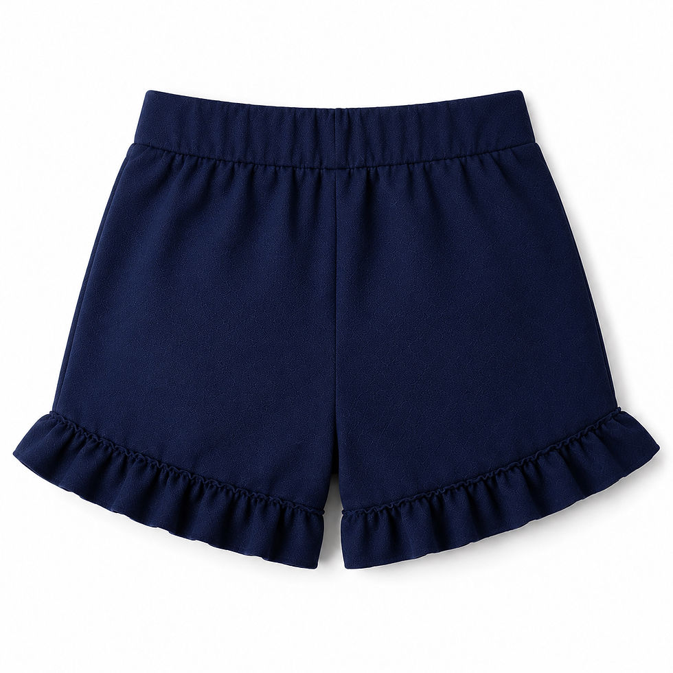 Thumbnail: Girls Leah School Uniform Shorts with Bow & Frills - Navy, Grey, Dark Green