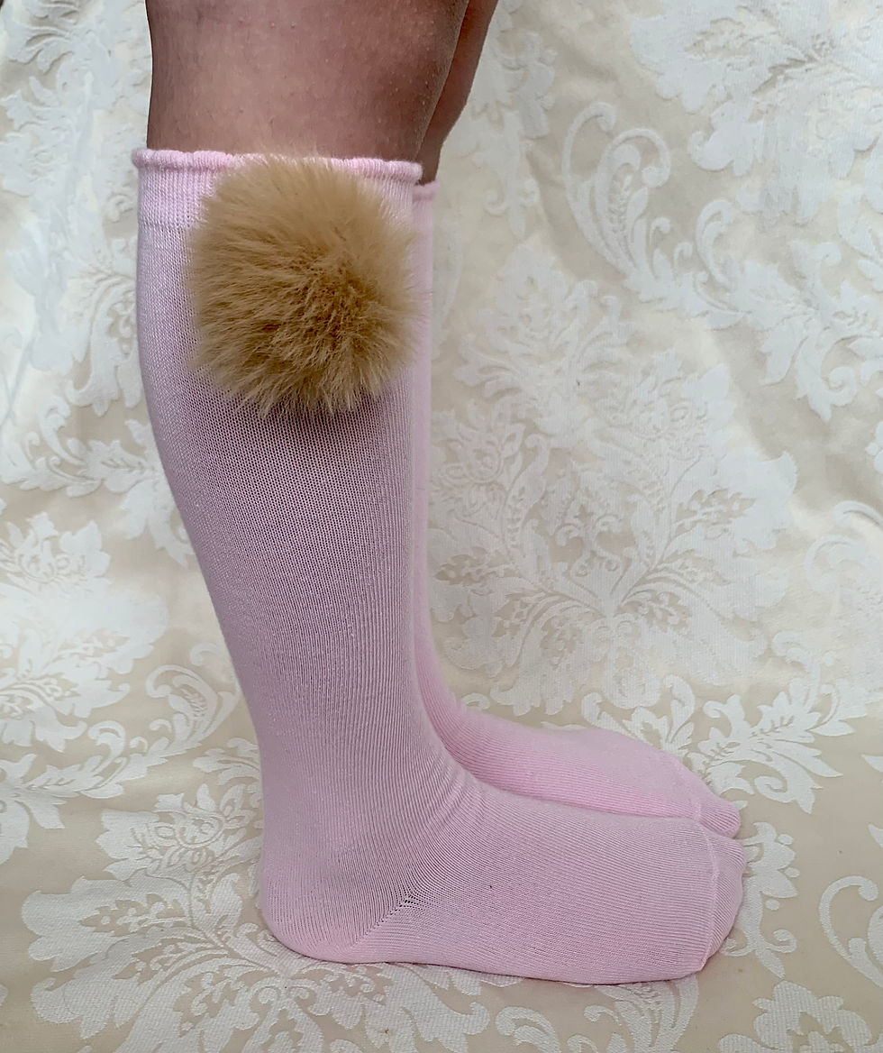 Thumbnail: Girls knee high pom pom socks
