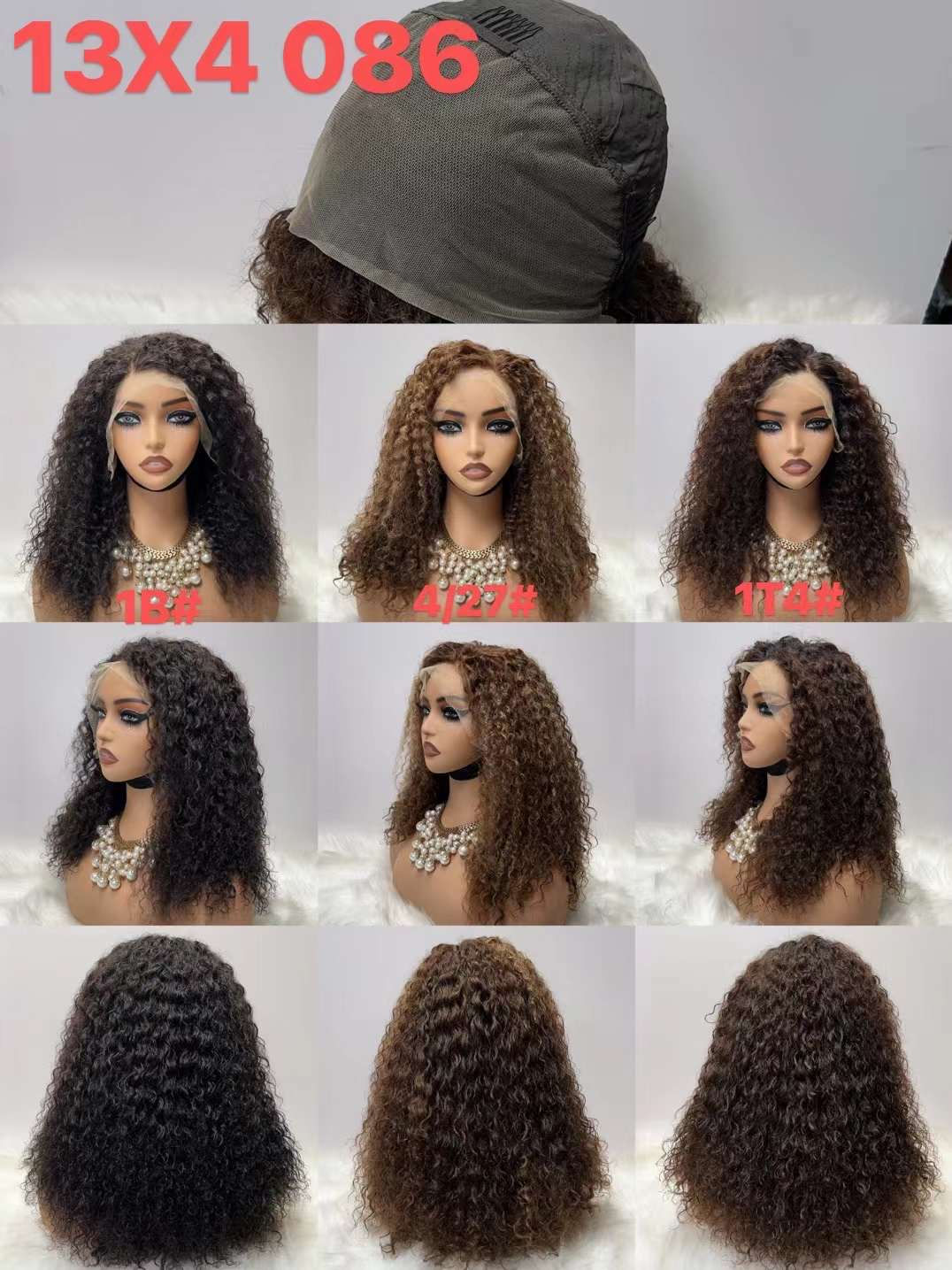 Biscuits Wig 18" Curly 3x4cm Lace Front Human Hair Wigs Women's Wig