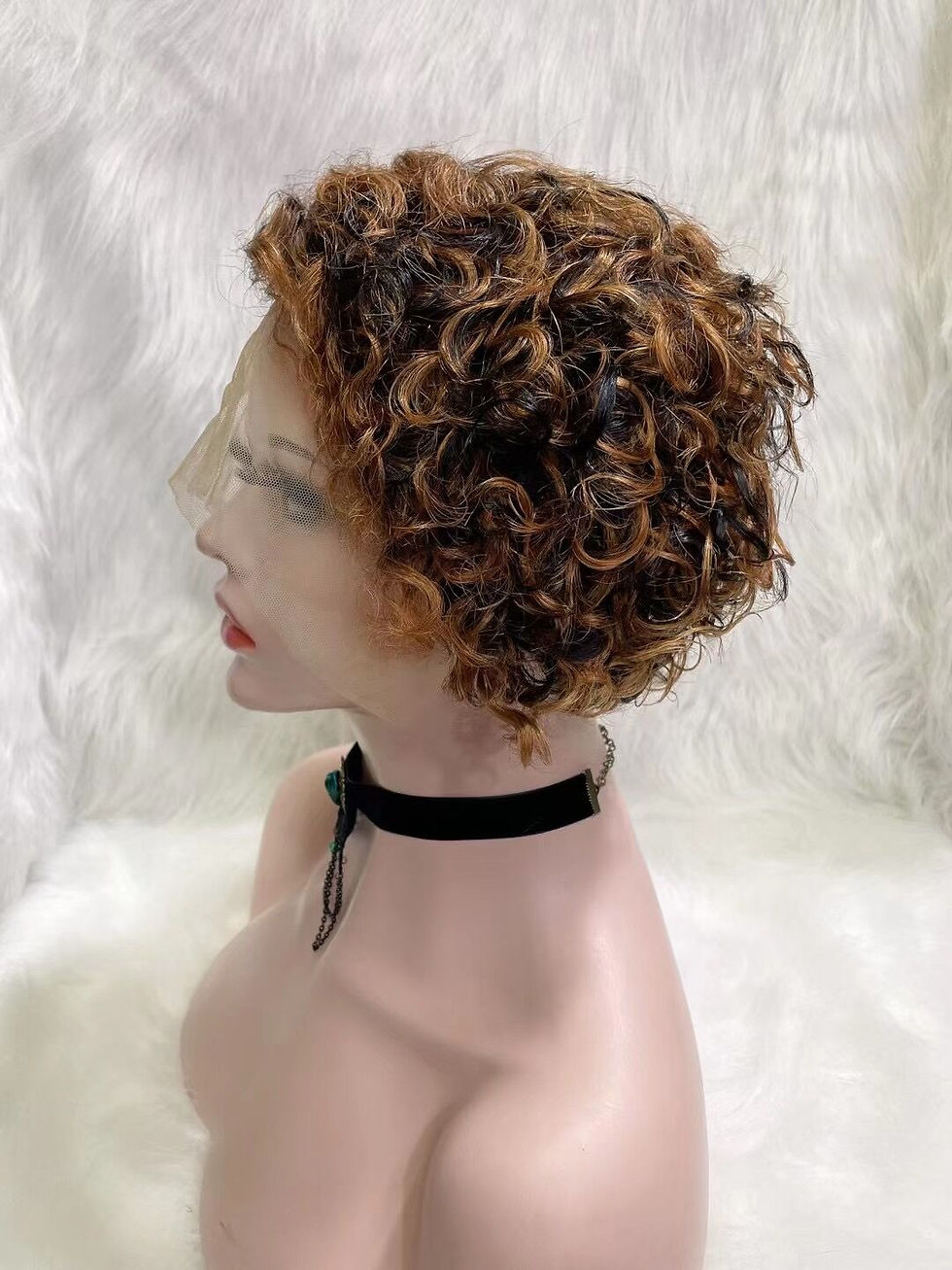 Thumbnail: BISCUITS Short Lace Front Light Auburn wig Human Hair Wigs 180% Density