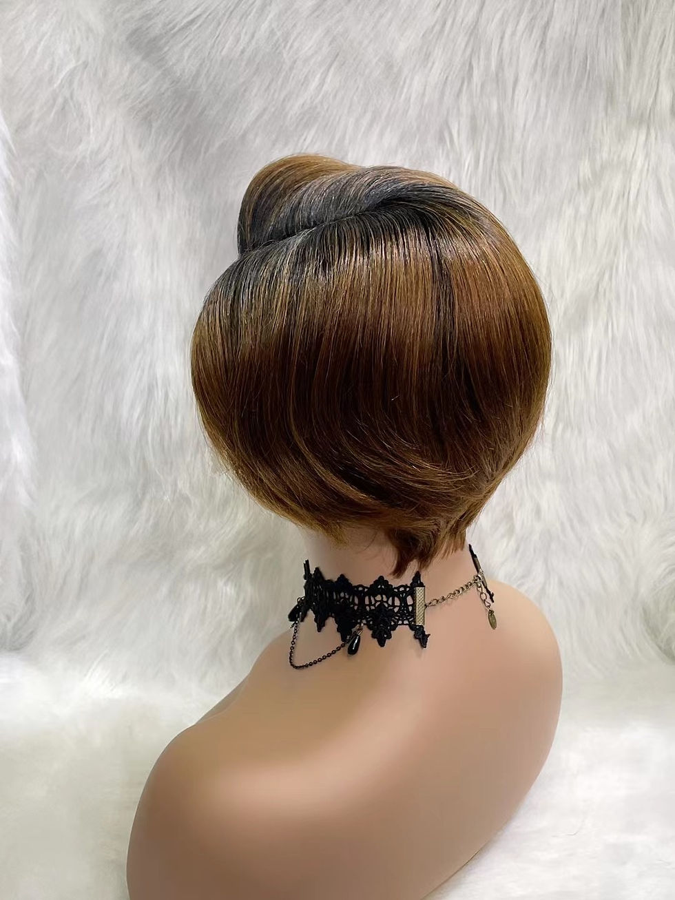 Thumbnail: BISCUITS Short Lace Front Human Hair Wigs150% Density Brazilian Pixie Wigs