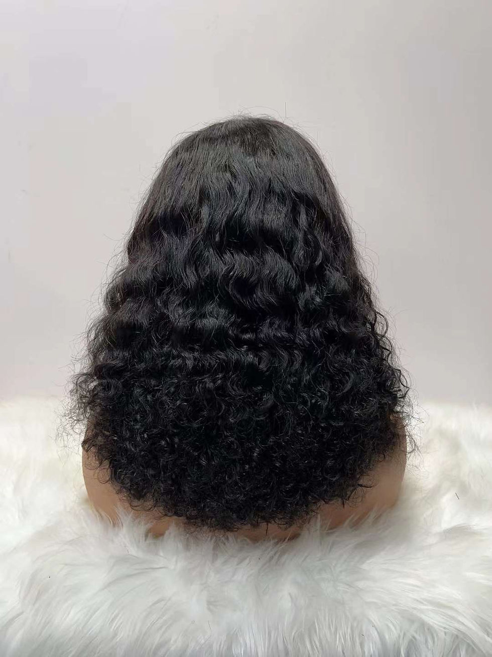 Thumbnail: BISCUITS 16" Lace Front Human Hair Wigs Curly Pre Plucked Kinky Curly Wigs