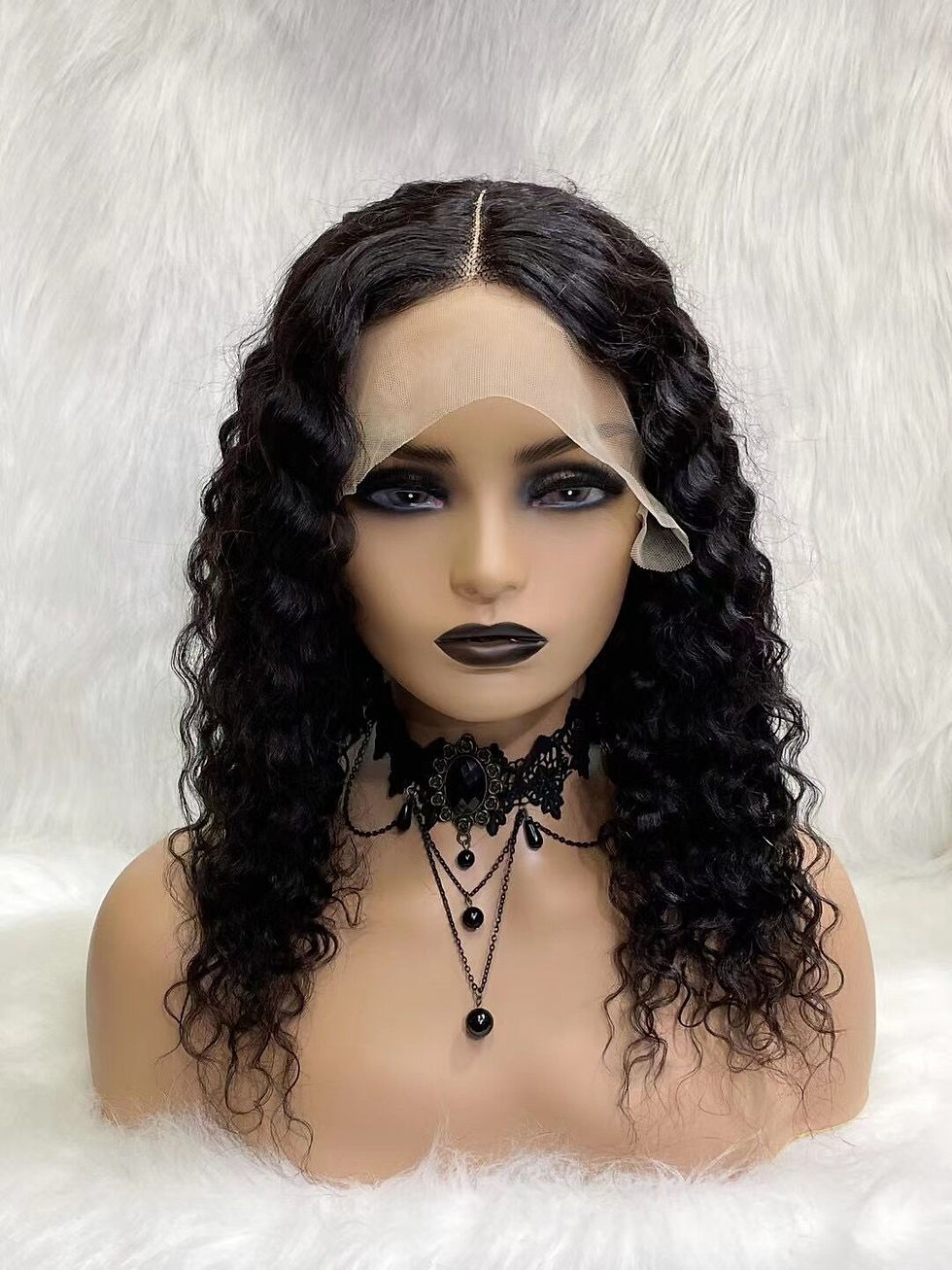 Thumbnail: BISCUITS Short Bob 10"/12"/14"16" Lace Front Human Hair Wigs Curly Pre Plucked B