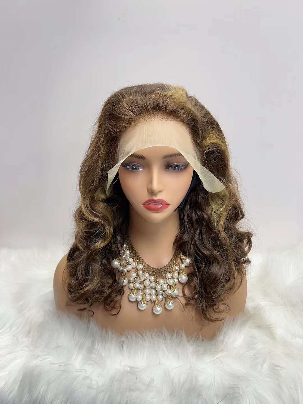 Thumbnail: BISCUITS Sexy Lace Front Wavy Curly 16" Wigs Human Hair Curly full Wig 13x4cm