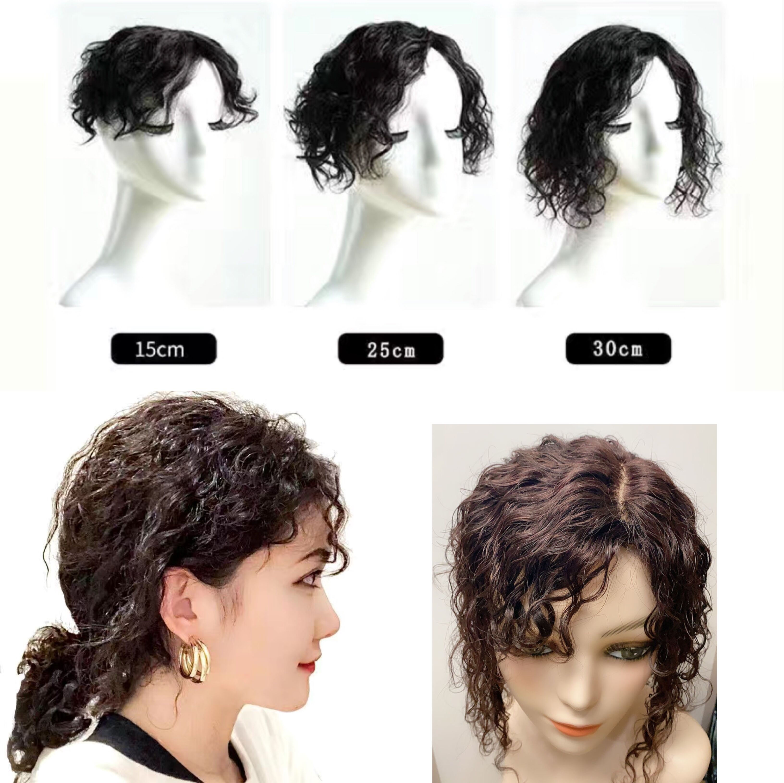 ISCUITS 13X13cm Base Human Hair topper for thinning hair. Curly Hair topper for