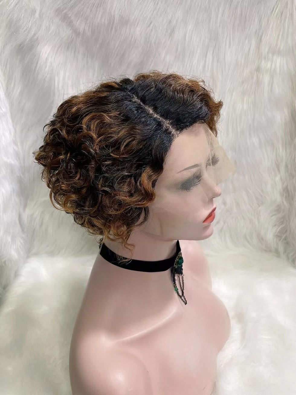 Thumbnail: BISCUITS Short Lace Front Light Auburn wig Human Hair Wigs 180% Density