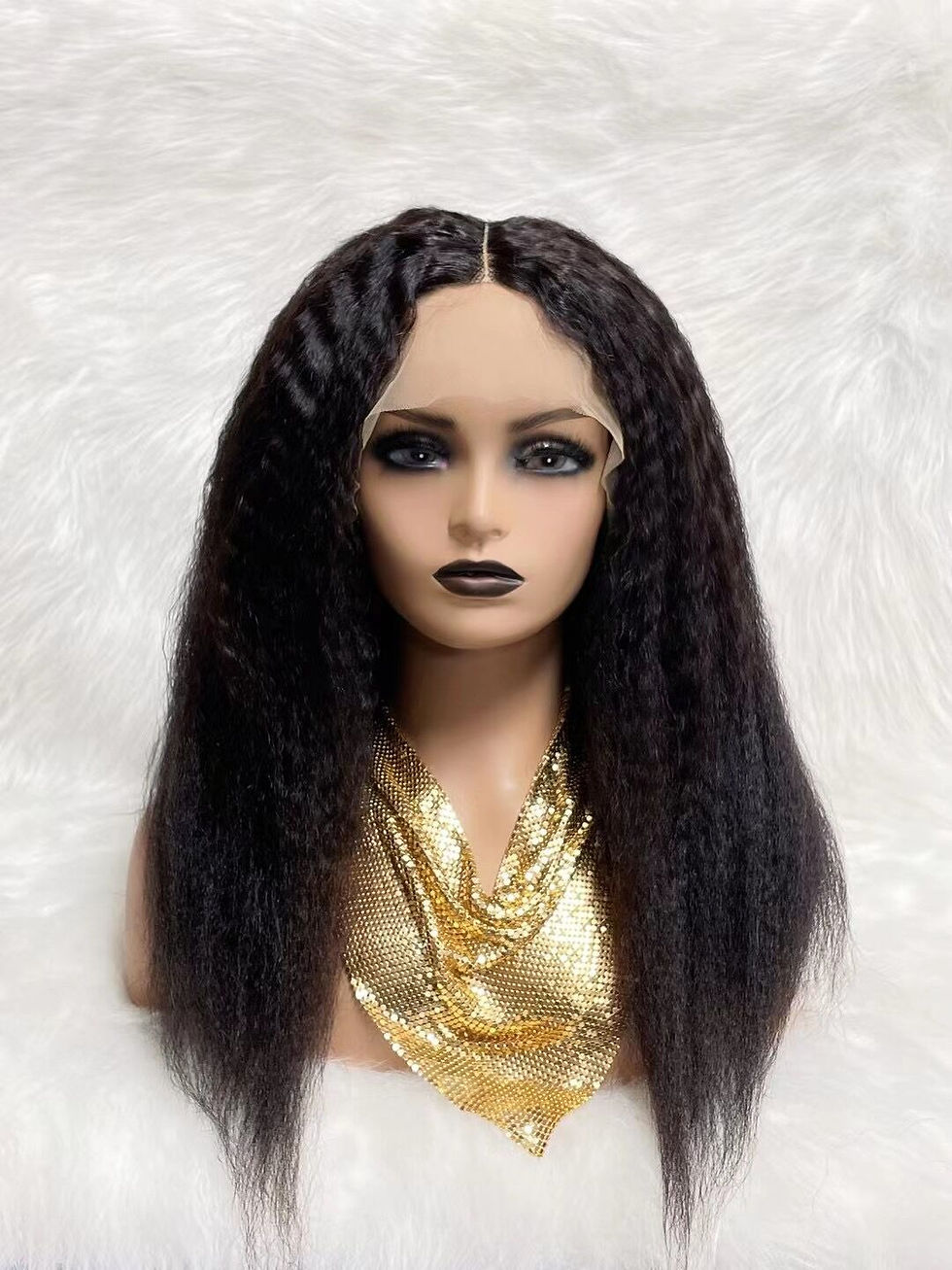 Thumbnail: Big loose Kinky curl Human Hair Wigs Human Hair Wigs (T-Part) Frontal Wig Hair l