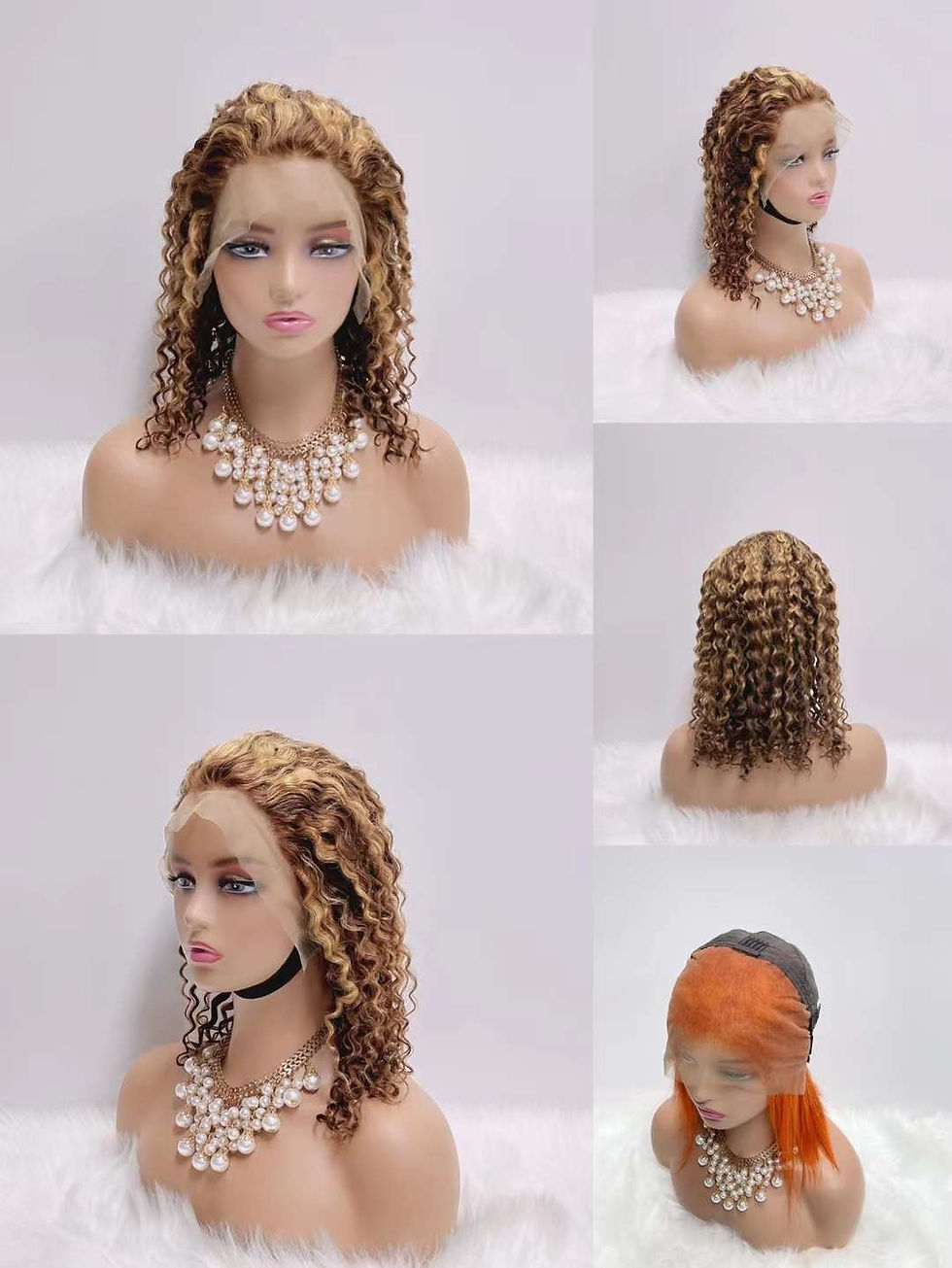 Thumbnail: BISCUITS Sexy Lace Front Curly 16" Wigs Human Hair Curly full Wig 13x4cm wig