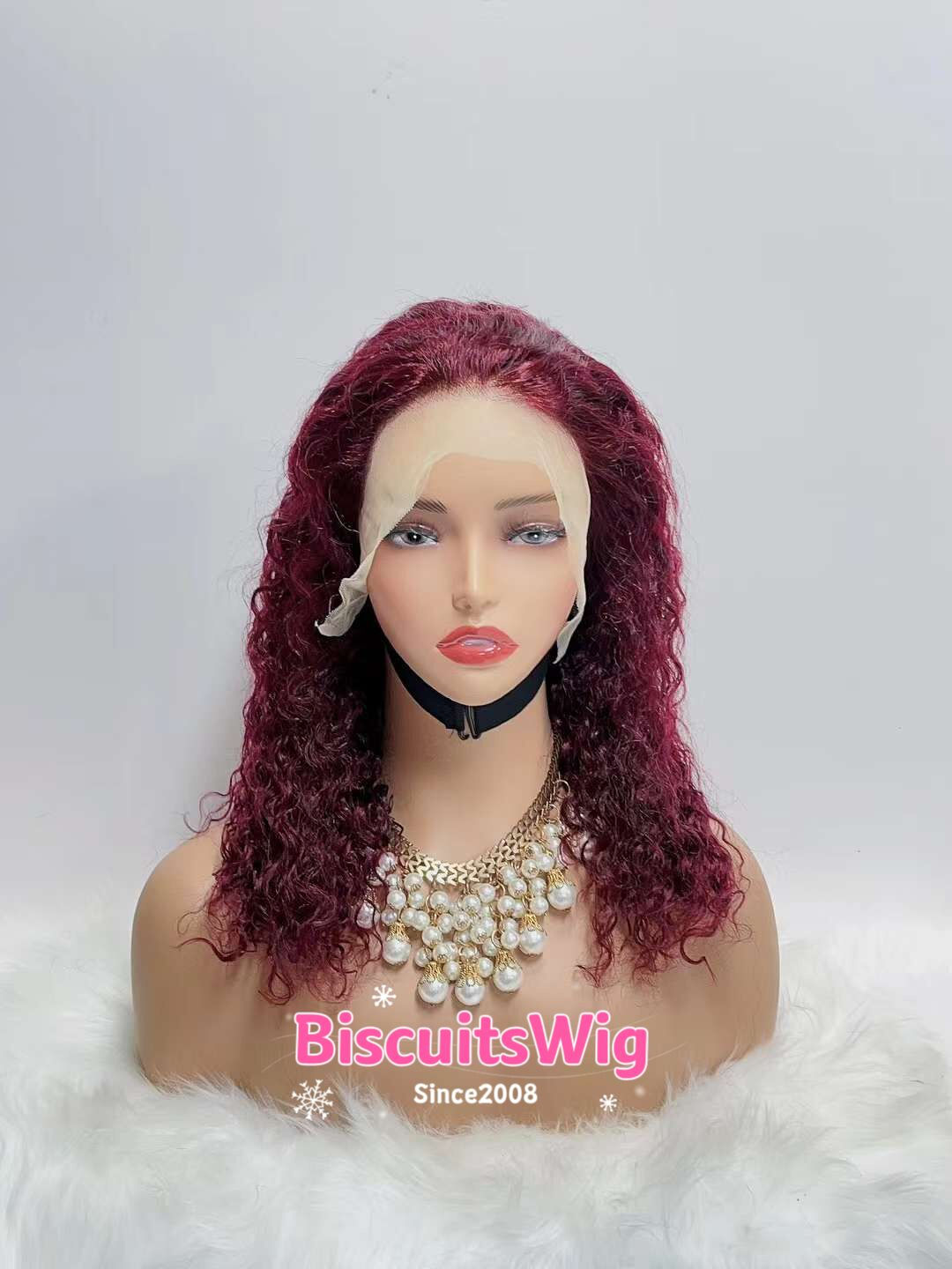 BISCUITS Sexy Lace Front Curly 16" Wigs Human Hair Curly full Wig 13x4cm wig