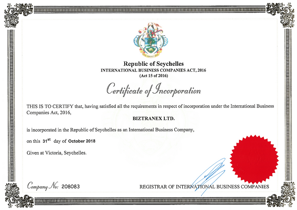 certificate of incorporation