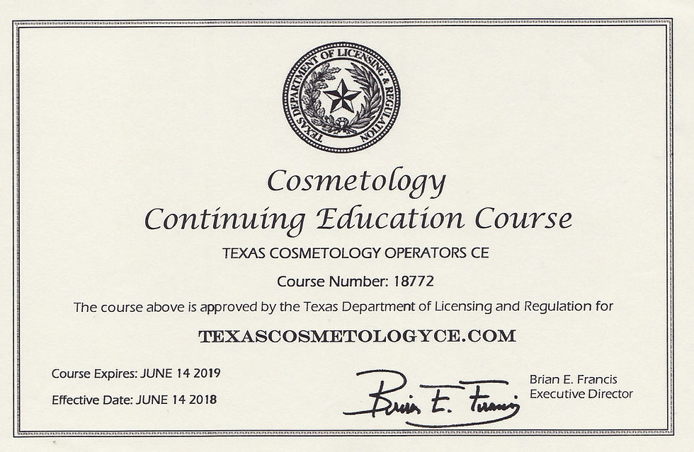Cosmetologist license