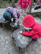 kids exploring outside