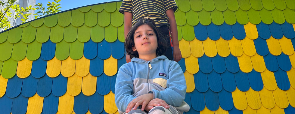 children sitting on playground