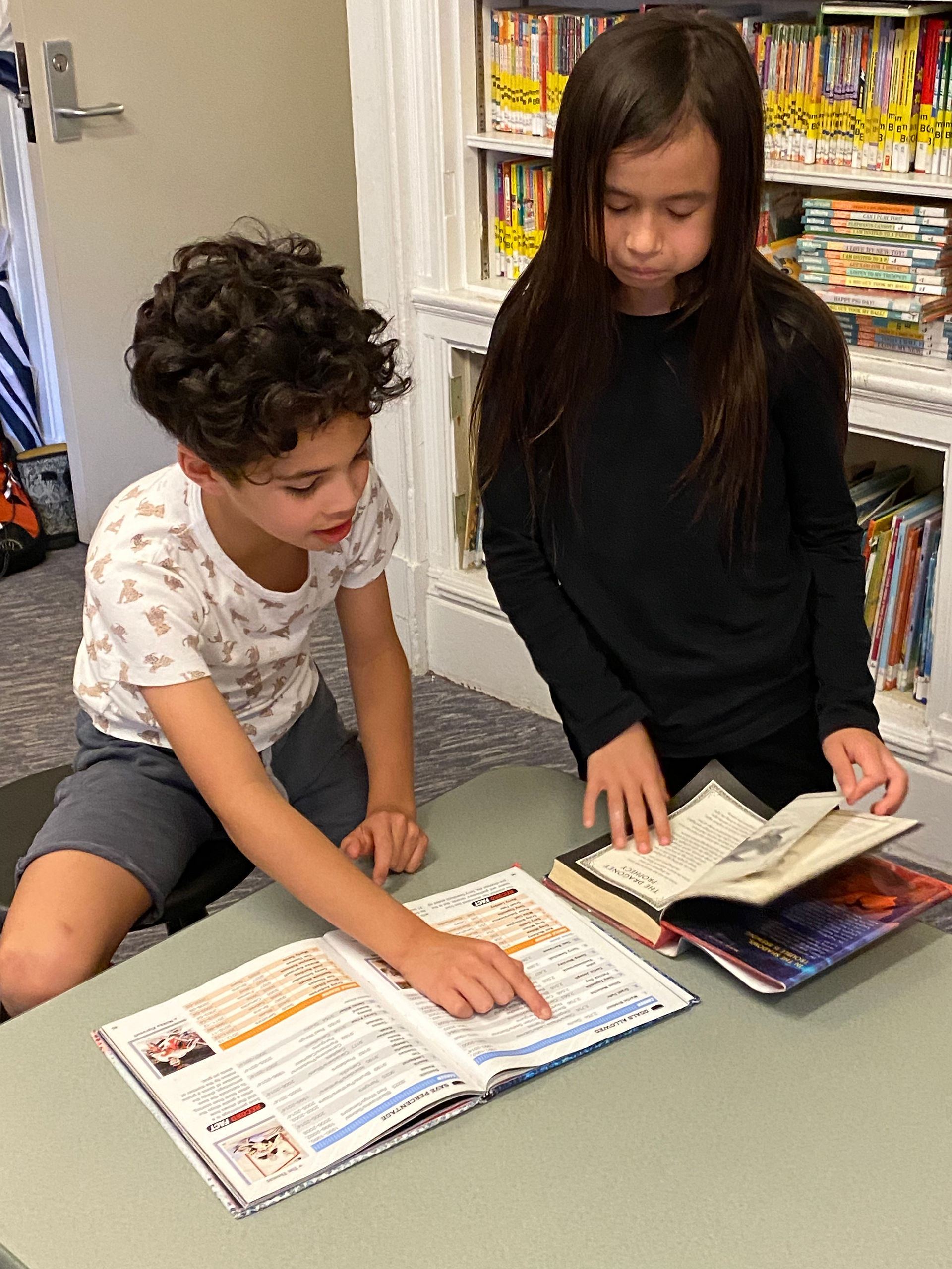 children reading together