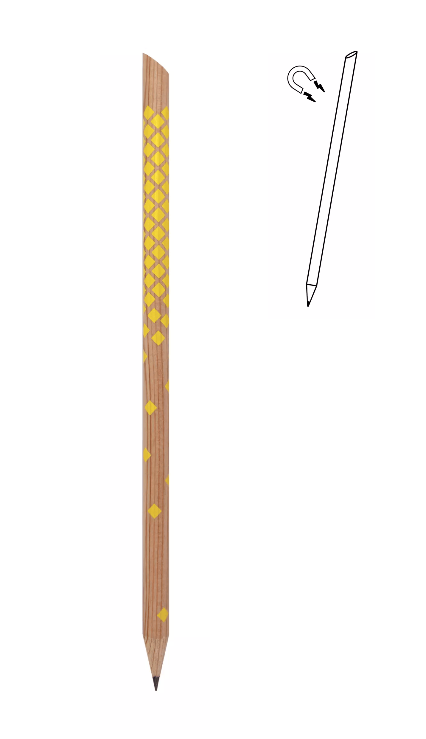 Crayon papier magnétique losange jaune