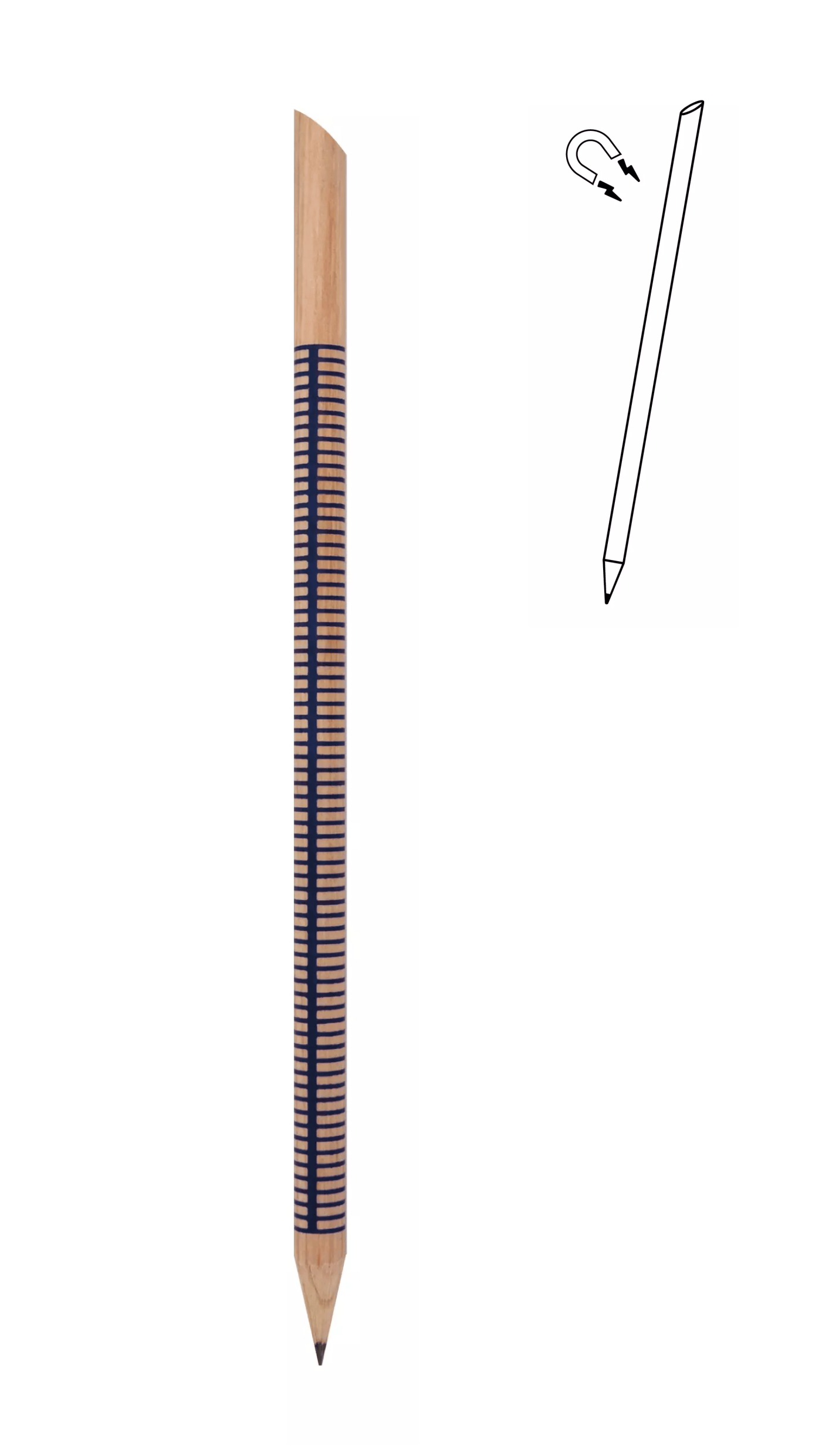 Crayon papier magnétique rayure bleue