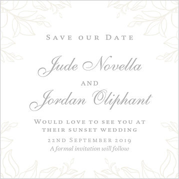 Botanic, classic and contemporary wedding invitation theme save the date