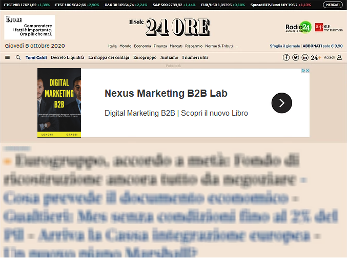 Esempio di pubblicità remarketing dispaly per B2B