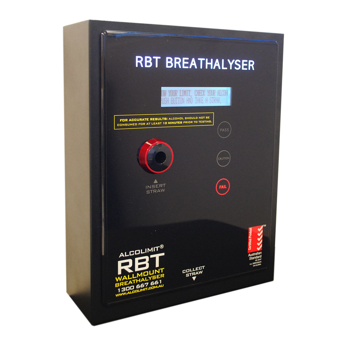 2 x ALCOLIMIT RBT PLUS  WALL MOUNT BREATHALYSER (044)