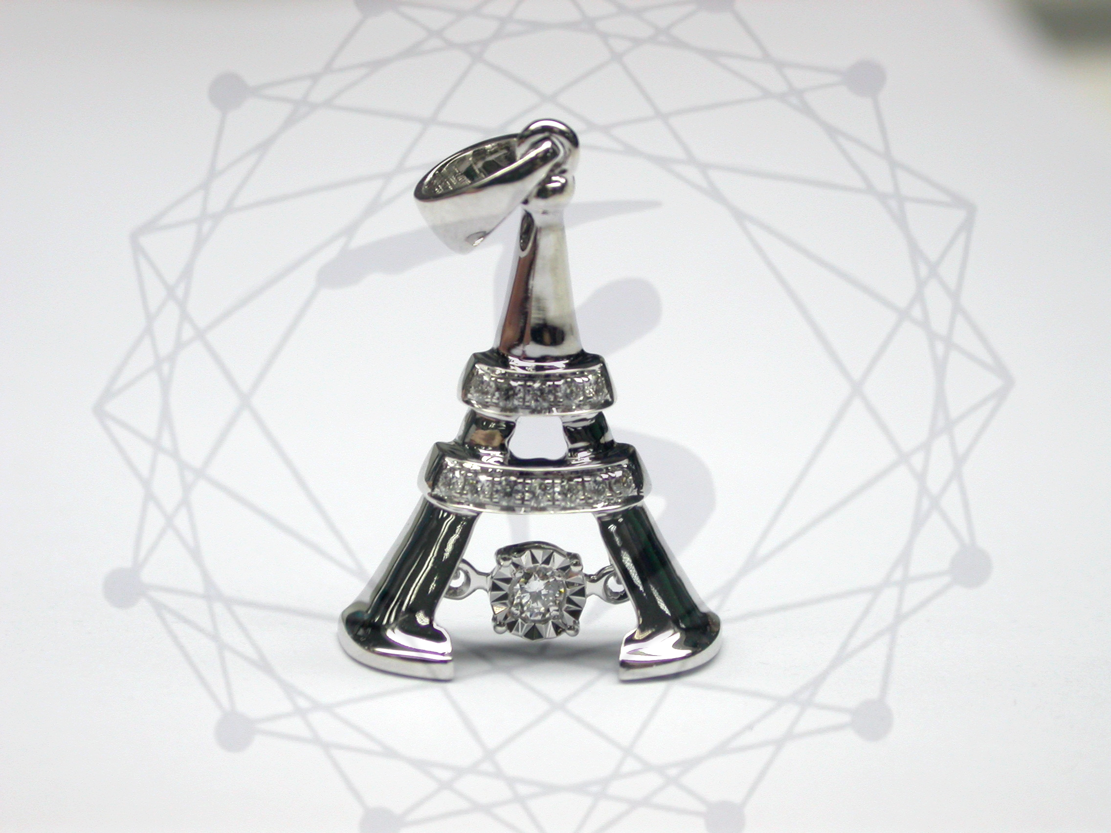 凱莉珠寶18K時款閃動鑽石吊墜 WCN023237