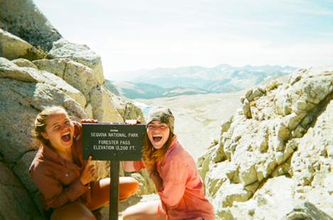 Blender and I at the highest point on trail in the Sierras, Forester Pass elevation 13,200 feet.
