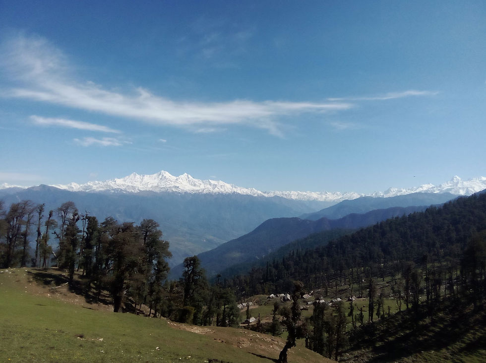 Highranges of Uttarakhand. Bandarpunch 1, 2 and Kalanag at the center