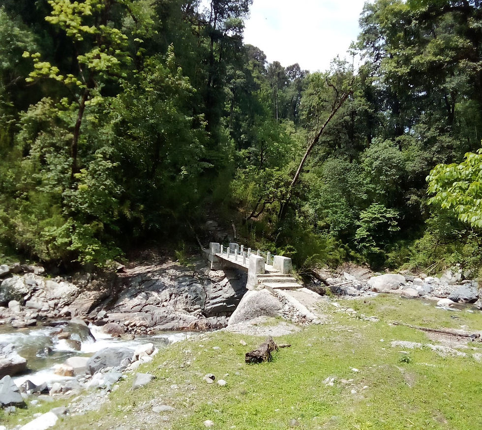 Bridge over Dharm Ganga river enroute to Gainwali