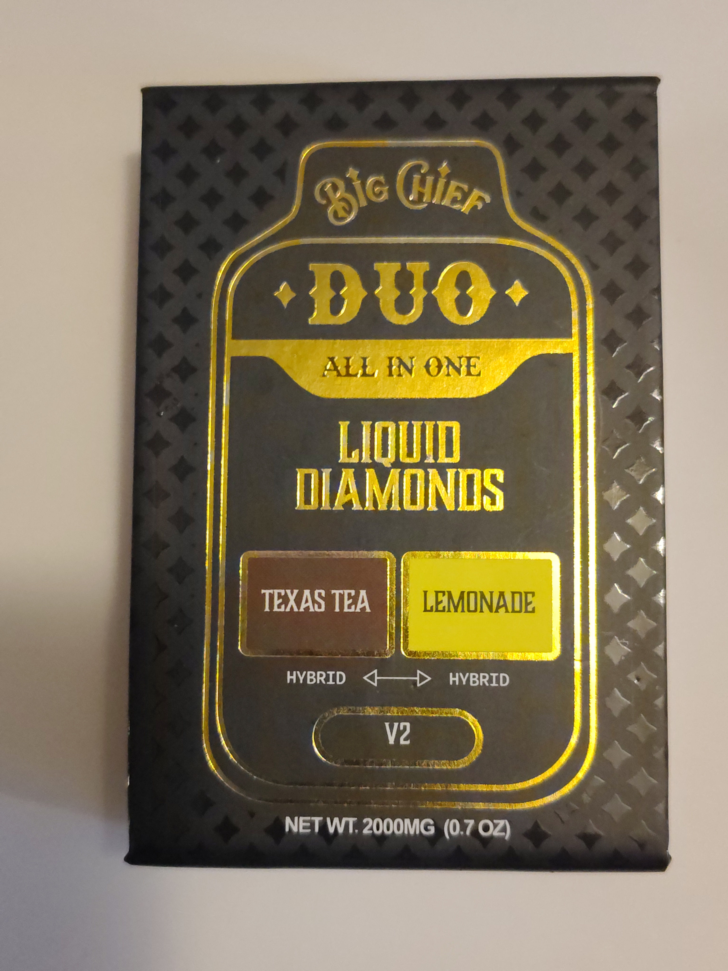 2g Big Chief Duo Liquid Diamonds THC Vape (Texas Tea/Lemonade)