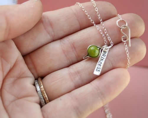 Thumbnail: Princess and the Pea Peapod Necklace