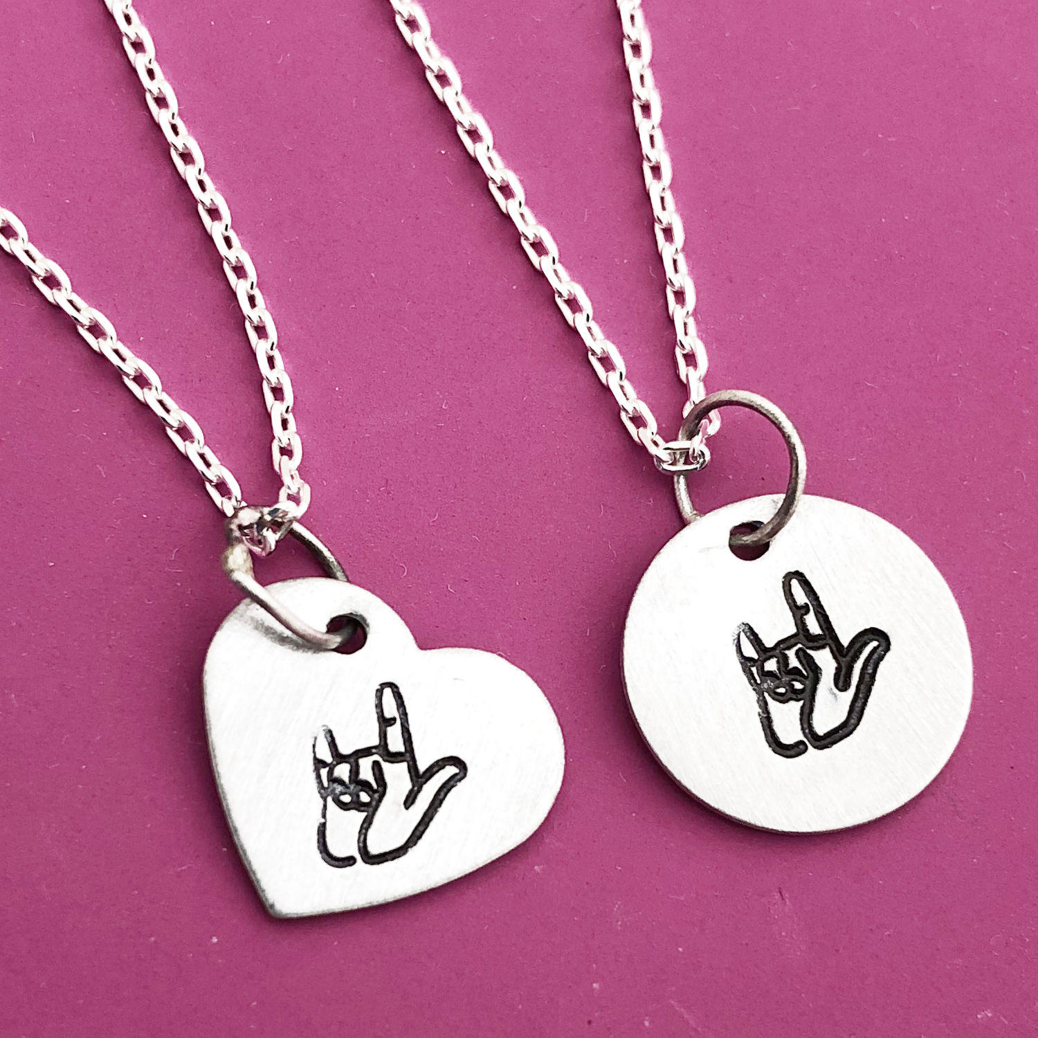 I Love You sign necklace