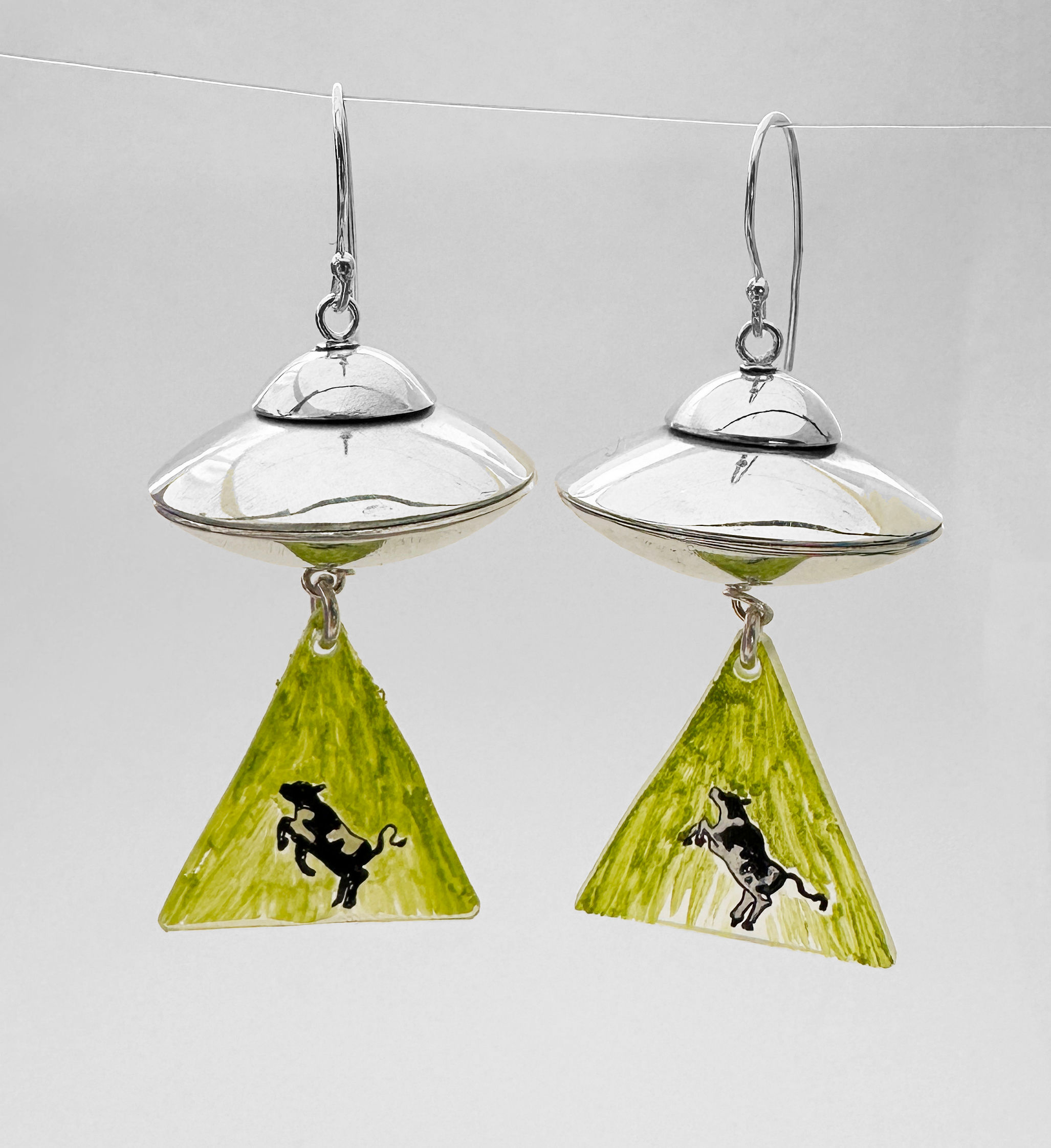 UFO Cow Earrings