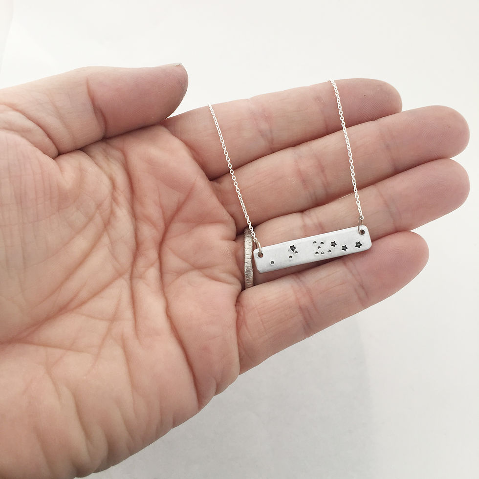 Thumbnail: Zodiac & Custom text Bar Necklace