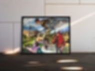 Nana Tonnellier -Le Long des Gazons Verts ricanent les Voyous - Collage et huile sur toil