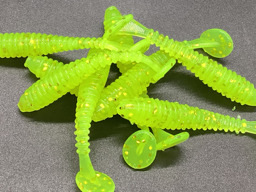 3”Swim Bait in Chartreuse & Gold Flake - Image 2