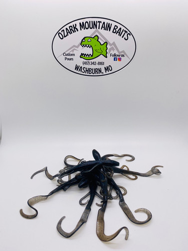 6” Balck w/ Blue flake Lizards - Image 4