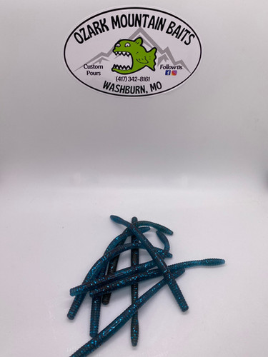6” Trick Worm Blue Craw - Image 3