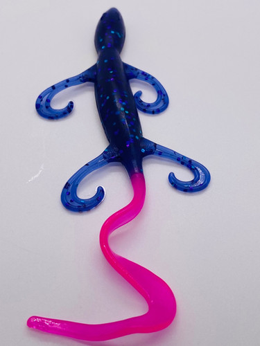 6” Purple Fusion w/ hot pink tail Lizard