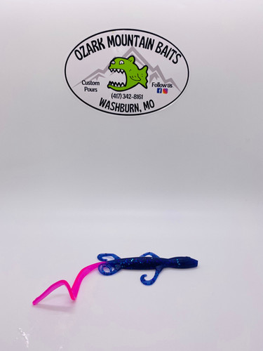 6” Purple Fusion w/ hot pink tail Lizard - Image 2