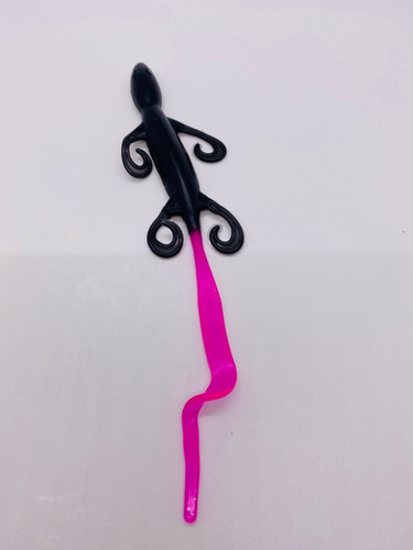 6” Black w/hot pink tail Lizard