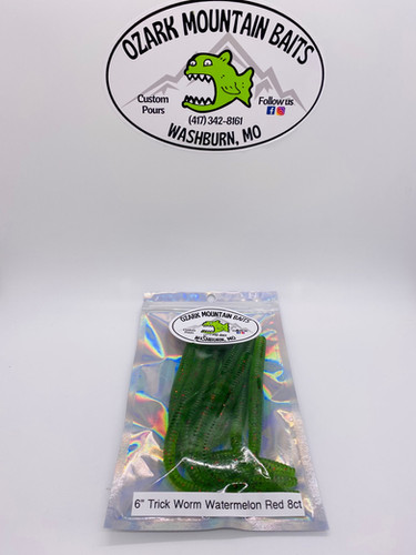 6” Trick Worm Watermelon Red - Image 4