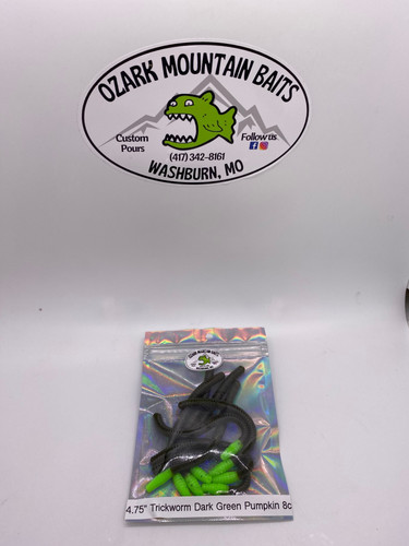 4.75” Trick Worm Dark Green Pumpkin - Image 3