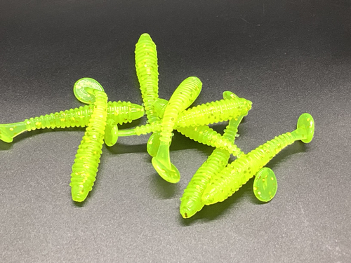 3”Swim Bait in Chartreuse & Gold Flake - Image 3
