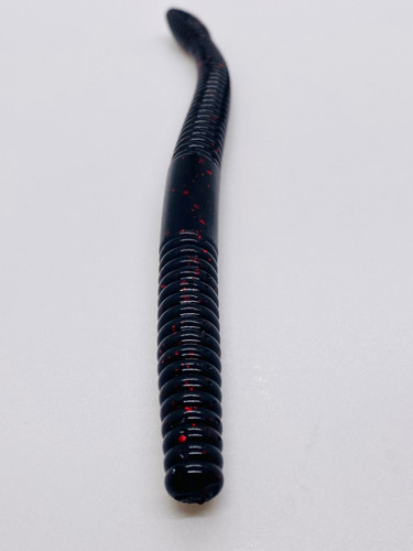 6” Trick worm in black with red flake - Image 3