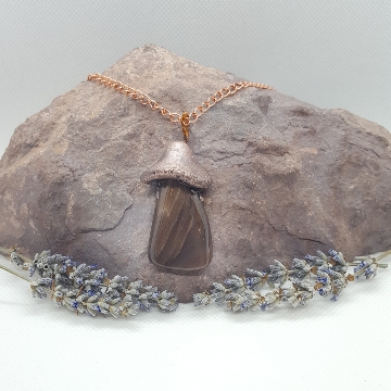 Electroformed mushroom necklace petrifie