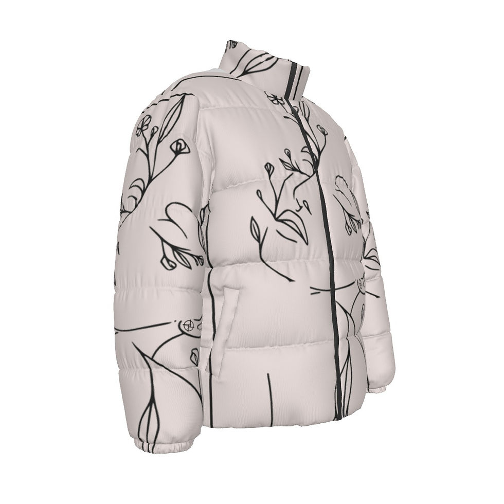 Thumbnail: PERSPEKTIV* ™️ “Leafy Face” Unisex Stand-up Collar Down Puffer Jacket
