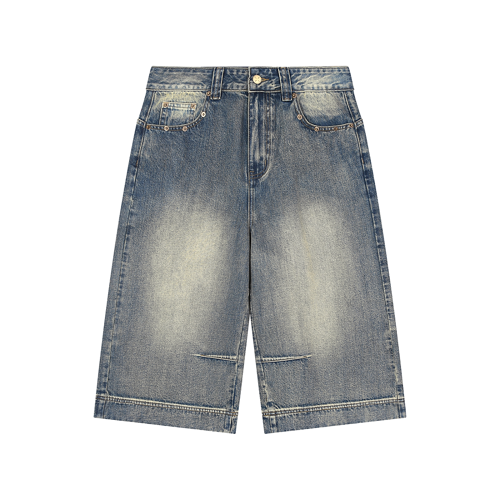Thumbnail: PERSPEKTIV*™️ Vintage Wash Baggy Denim Shorts