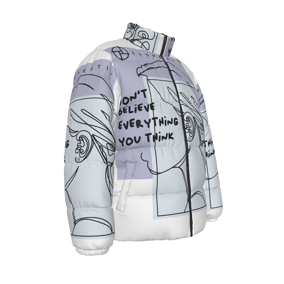 Thumbnail: PERSPEKTIV* ™️ “Don't Believe” Unisex Stand-up Collar Down Puffer Jacket