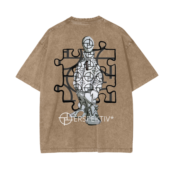Mr. PERSPEKTIV* ™️ Puzzle Piece Acid Wash Oversize T