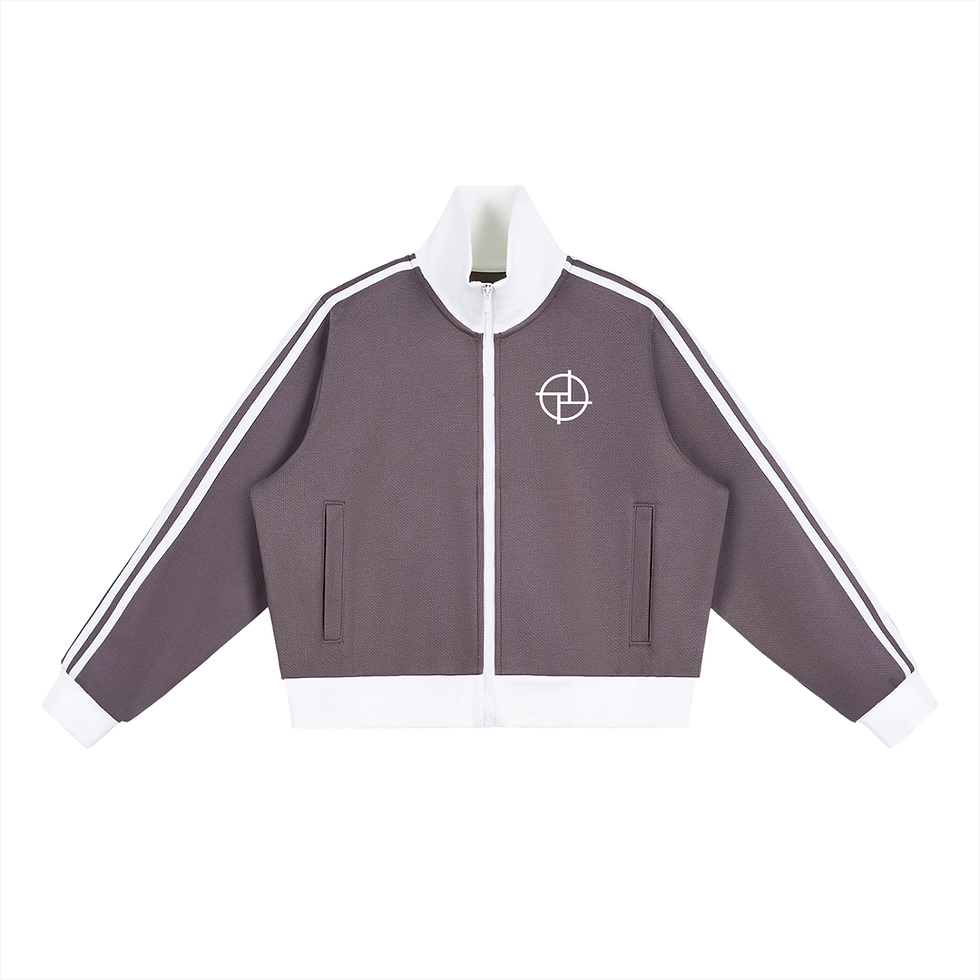 Thumbnail: PERSPEKTIV*™️ Women’s Contrast Side Stripe Fleece Cropped Track Jacket